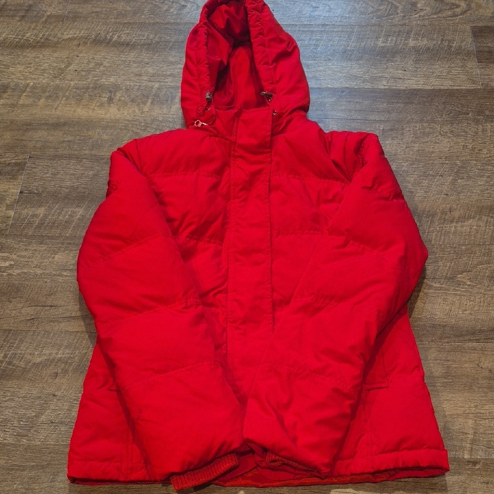 Red Hooded Puffer Jacket